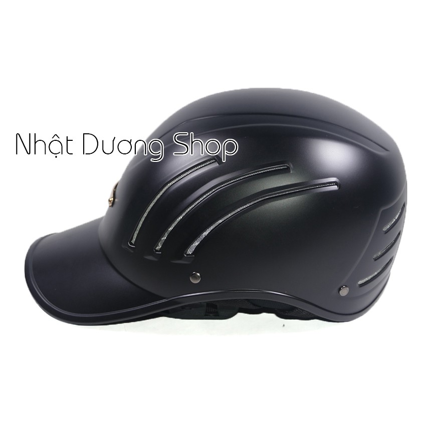 Nón bảo hiểm kết nam gắn mặt sắt loại mút dày phía trong cỡ lớn, hàng cao cấp bảo vệ an toàn cho người đội