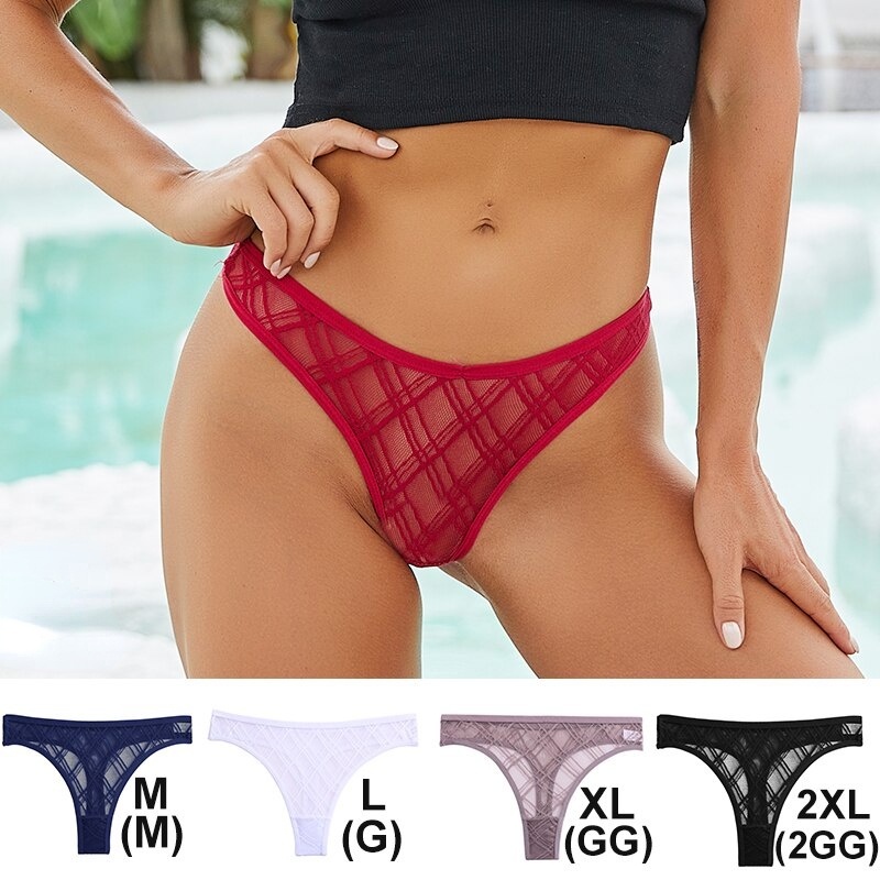 Quần lót TAKETALK vải lưới trong suốt có hoa văn gợi cảm cho nữ