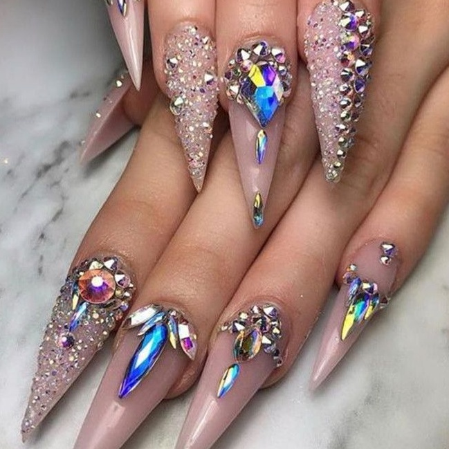 Set đá Hàn 100 viên chân bằng - mix kiểu trang trí móng Thiên Di Nail