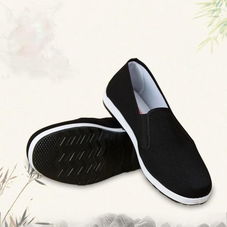 Giày lười vải nam Hàn Quốc canvas dày dặn ôm chân kiểu dang thanh lịch công sở 👞 | BigBuy360 - bigbuy360.vn