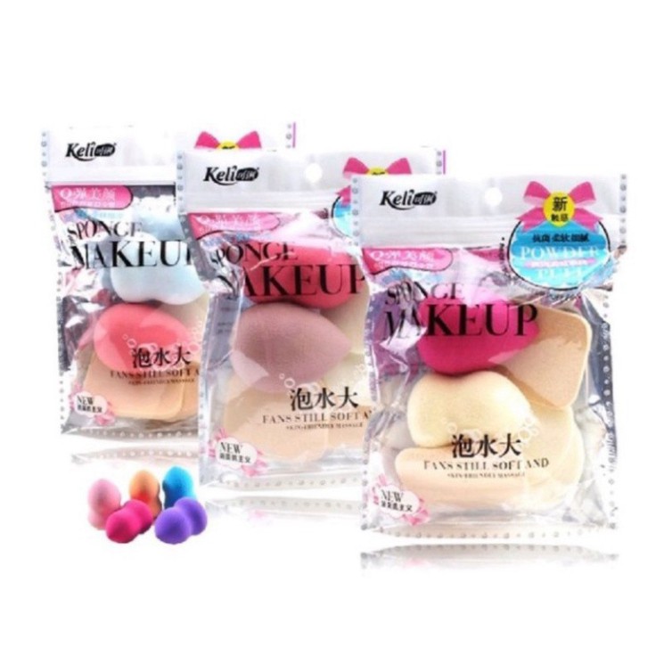 Bộ 6 mút trang điểm bọt biển Keli sponge makeup