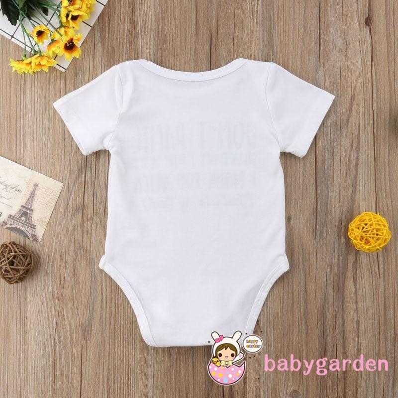 Jumpsuit Bodysuit Romper Liền Mảnh Có In Chữ Vui Nhộn Cho Các Bé Nhỏ Sơ Sinh