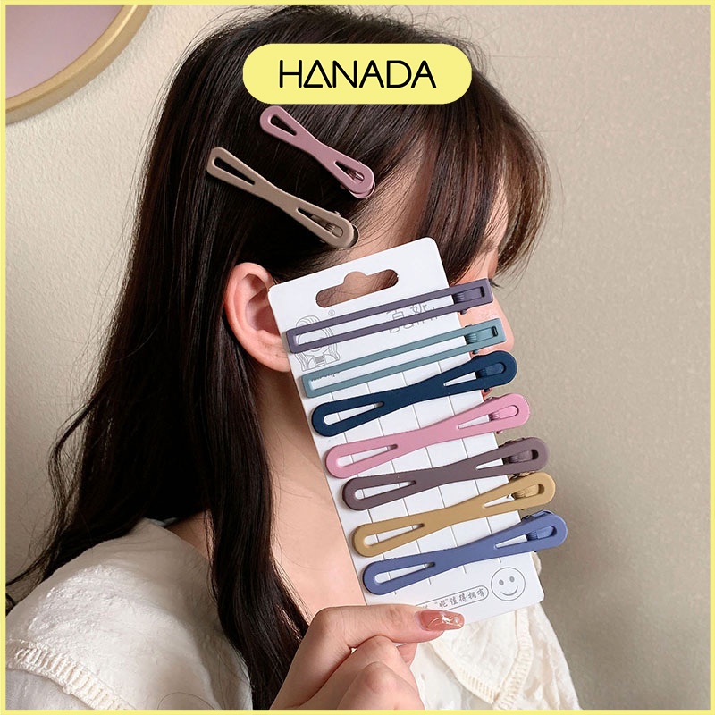 Set 11 Kẹp Tóc Cứng Cáp Nhiều Kiểu Dáng Màu Pastel Hanada K25-N018