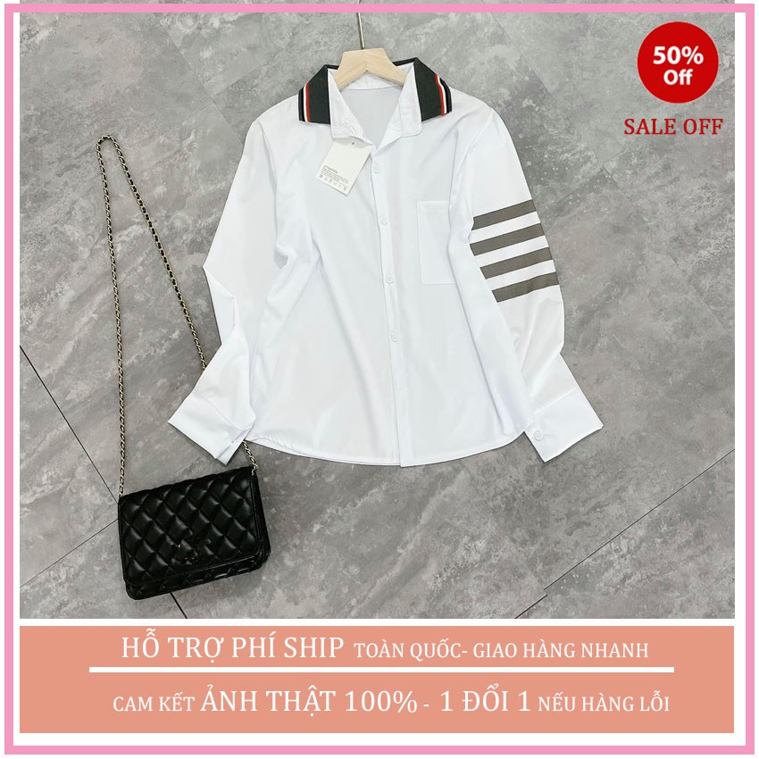 (FREESHIP+VIDEO) áo sơ mi nữ 💚áo sơ mi trắng nữ -PHỐI kẻ tay cực đẹp ,phong cách hàn quốc lên from cực chuẩn MAGIDO | BigBuy360 - bigbuy360.vn
