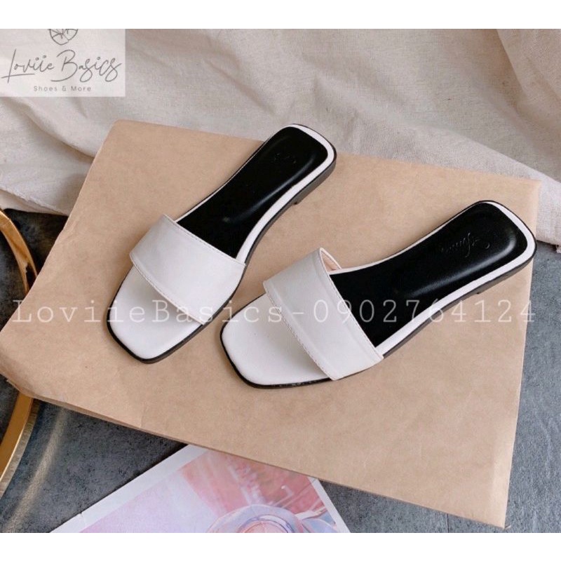Dép bảng ngang phối nền đen