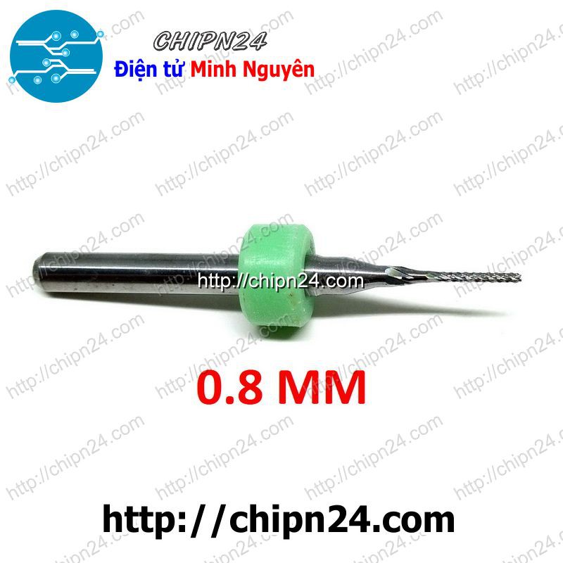 [1 CÂY] Mũi phay mạch in CNC 0.8mm (Mạch điện tử, PCB)