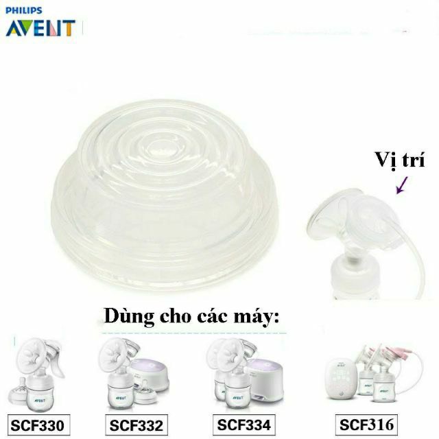 1 Cuống silicone Avent - phụ kiện thay thế cho máy hút sữa điện (mã 330,332,334, Hoa tuyết,...)
