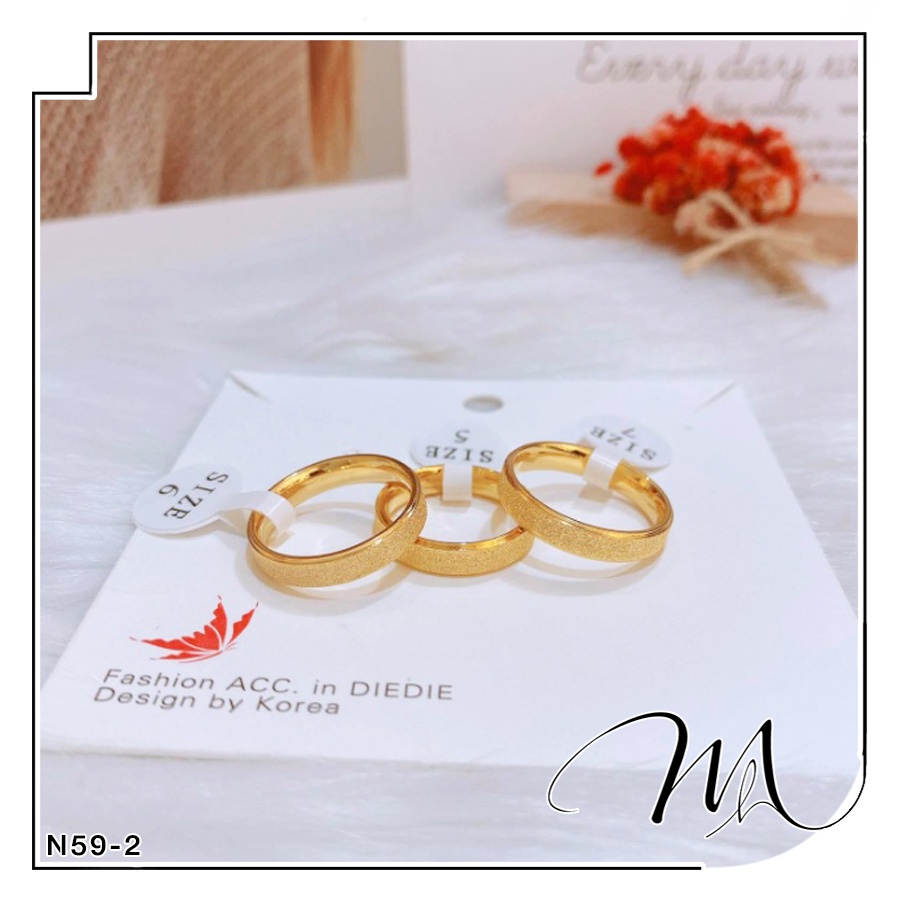 Nhẫn Titan nam nữ trơn dày 3mm phun cát nhám - Măng's House N59-2