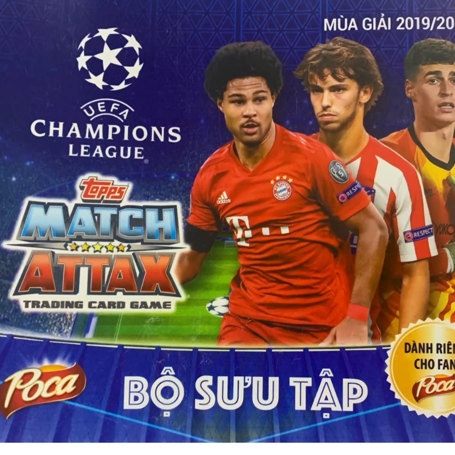 (Set thẻ in) Thẻ poca match attax Câu Lạc Bộ 100 và Cầu thủ xuất sắc nhất trận mùa giải 2019/2020