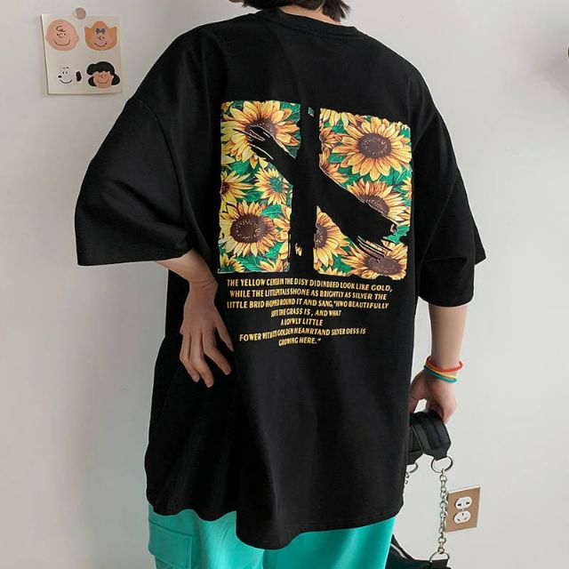 Áo thun tay lỡ hoa hướng dương ☺☺☺🥰🥰