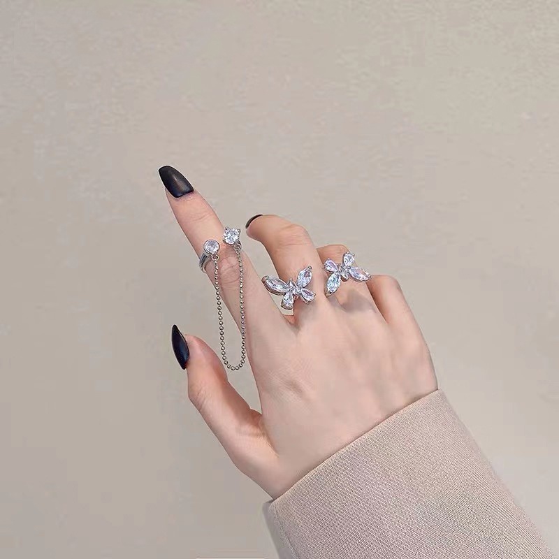 Hàng Có Sẵn Nhẫn Mở Hình Bướm Cổ Tích Thời Trang Hợp Xu Hướng