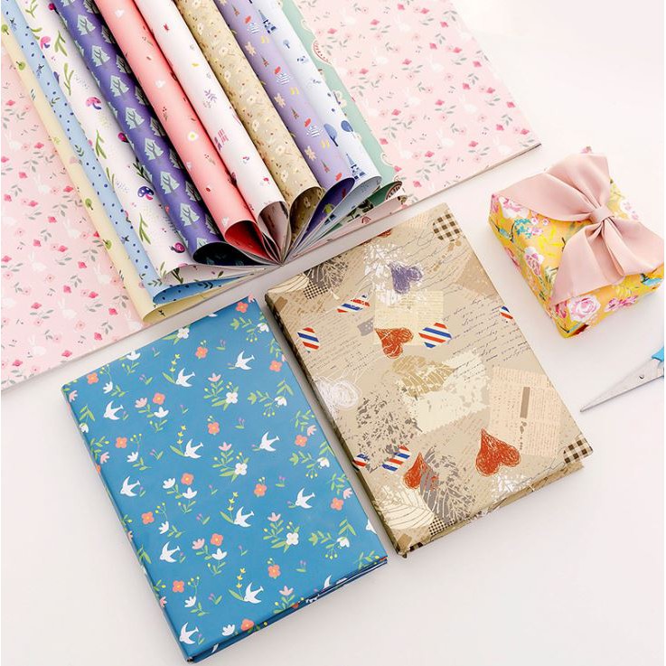 Tập Giấy Gói Quà Họa Tiết Dễ Thương Wrapping Paper Book 17-24A/ 17-24B