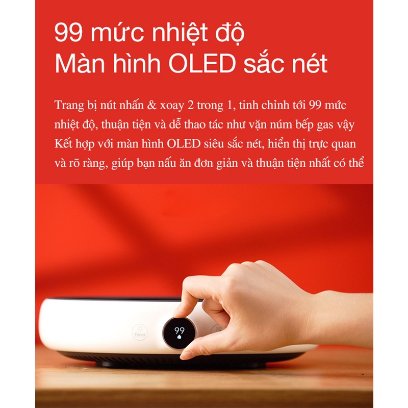 Bếp từ Xiaomi Zhiwu Zhu với 99 mức nhiệt Bếp từ tròn ZCL01M