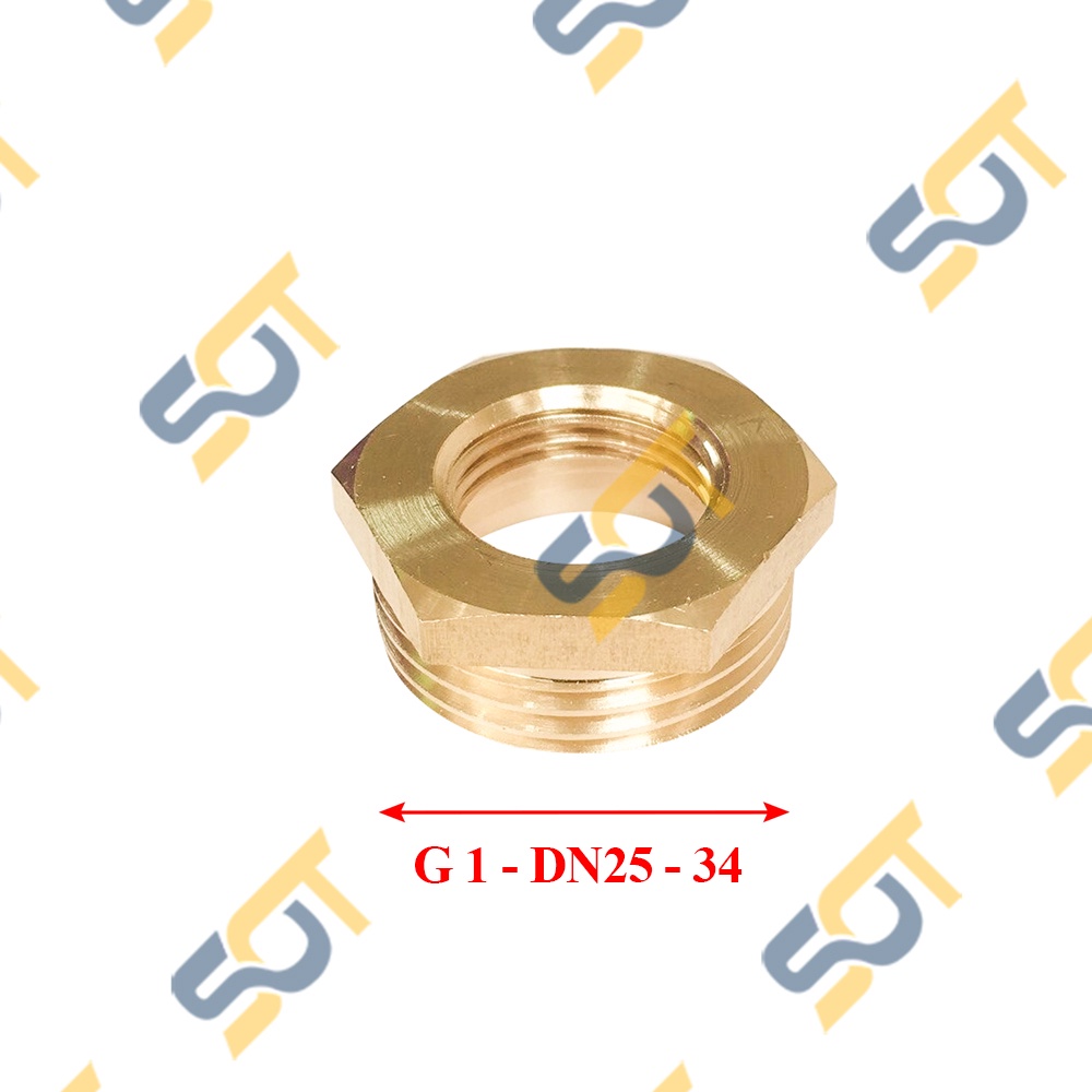 [NỐI CHUYỂN REN] G 1 in DN25 34 Ren ngoài lớn nối ren trong nhỏ tùy chọn bằng đồng (bush male to female) Cả rá Lơ ngược