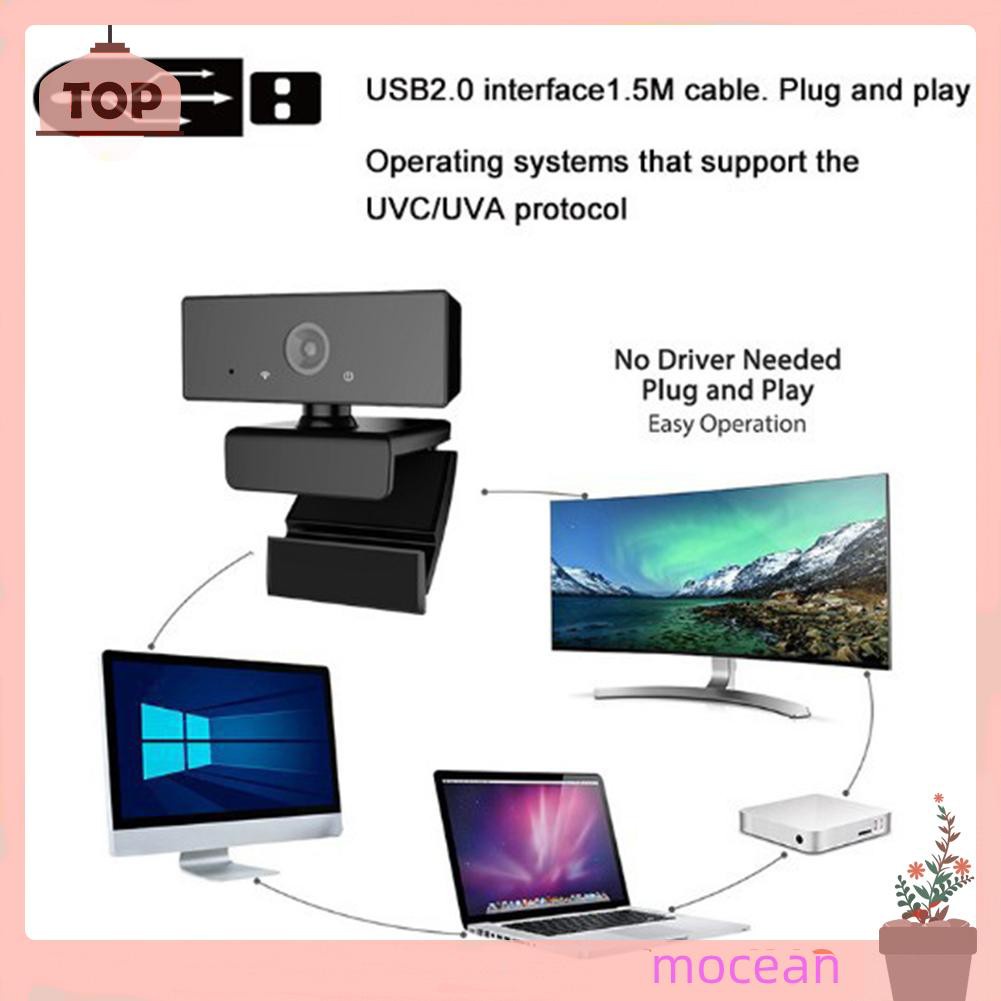 Webcam Mocean C80 1080p Hd Usb 2mp Hỗ Trợ Quay Video Trực Tuyến