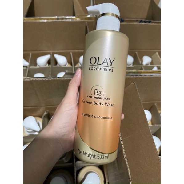 Hàng Sẵn  Sữa Tắm Siêu Trắng Da Olay B3+ Hyaluronic acid/ Peptide/ Vitamin C Crefme Body Wash Thái Lan