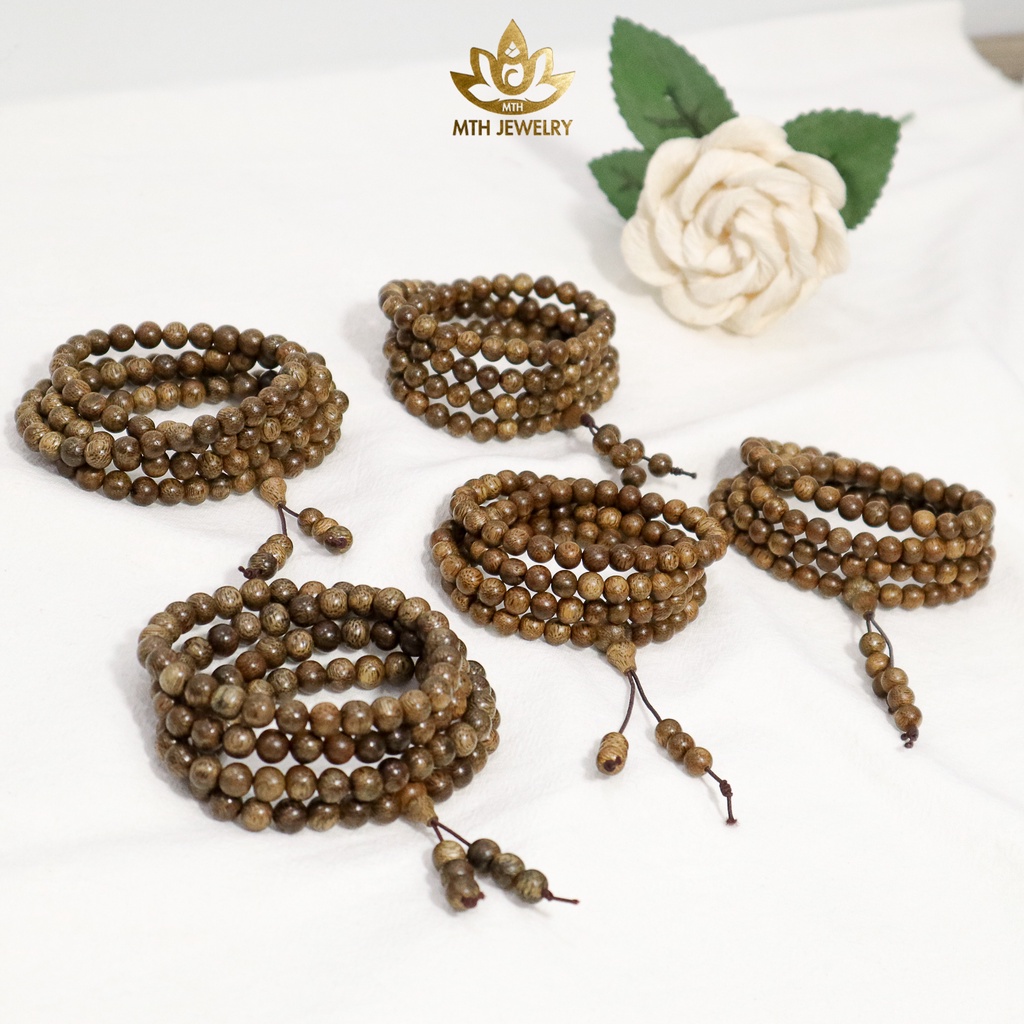 Vòng Tay Trầm Hương MTH JEWELRY Chuỗi Tràng Hạt 108 6/7/8mm Trầm Tốc Việt (COMBOx3 Vòng) | Mộc Trầm Hương