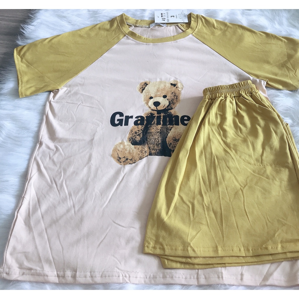 Bộ mặc nhà nữ mùa hè , đồ bộ bigsize chất cotton Gemmy House in hình Gra