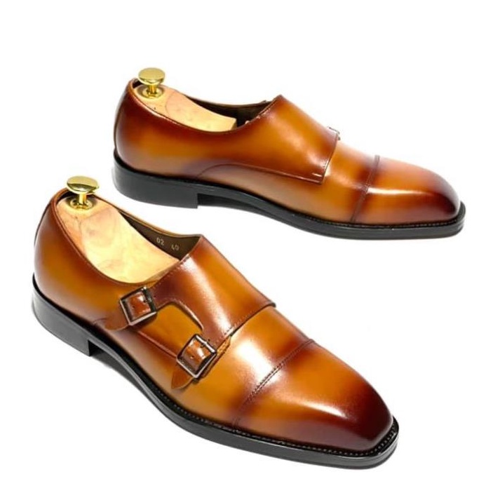 Giày tây nam công sở cao cấp đế phíp da bò thật bảo hành 1 năm kiểu dáng Double Monkstrap - Mã T157