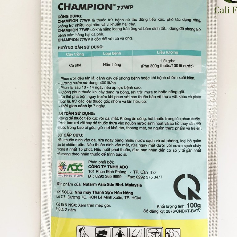 Thuốc đặc trị nấm hồng cho cây Champion 100gr