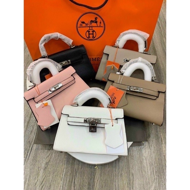 Túi Hm Kelly mini khoá bạc size 19 đeo chéo thời trang hàng quảng châu loại 1 full hộp