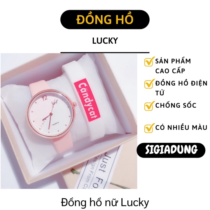 Đồng Hồ Thời Trang Nữ Lucky Dây Da Mẫu Mới Cực Đẹp 7723