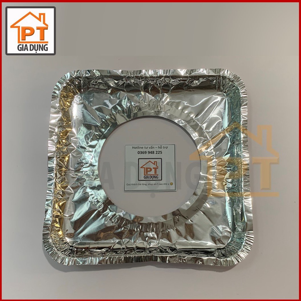 Set 10 Miếng lót hứng dầu mỡ bếp ga hình tròn hình vuông chất liệu giấy bạc dễ vễ sinh