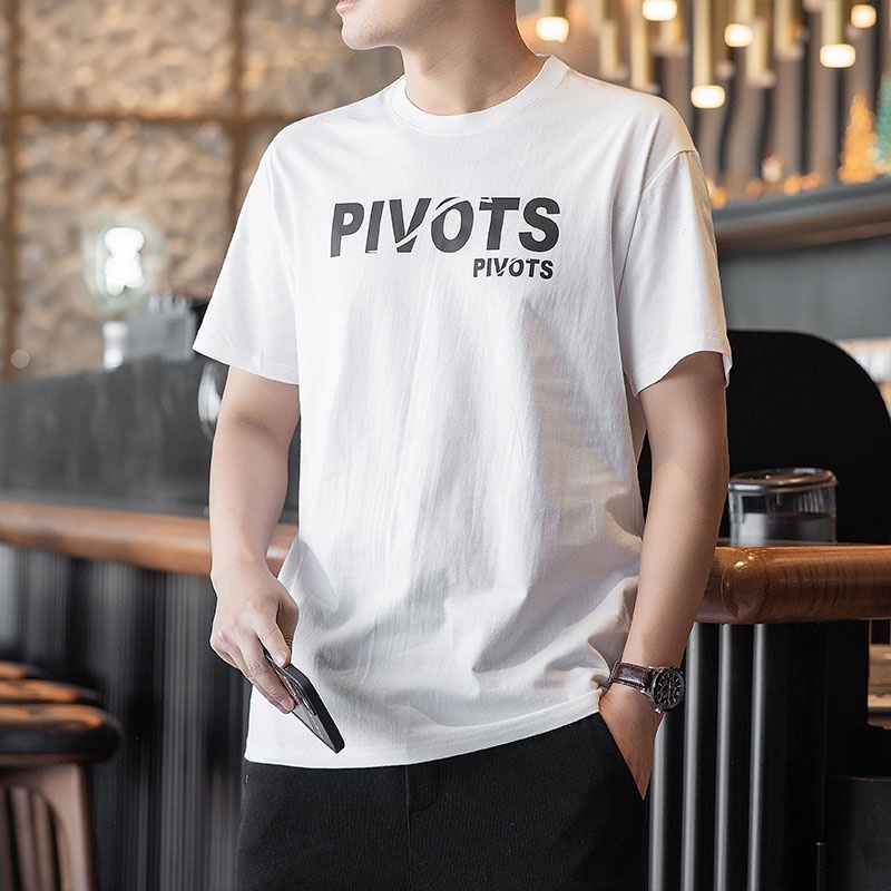 Áo Thun Cotton Tay Ngắn Cổ Tròn Dáng Rộng In Hình Cá Tính Hợp Thời Trang Cho Nam