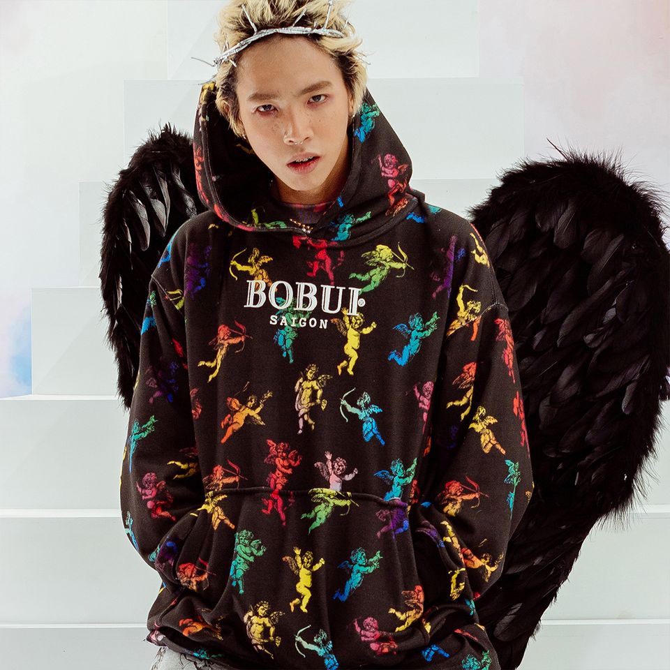 Áo khoác hoodie BOBUI thiên thần chuẩn REAL