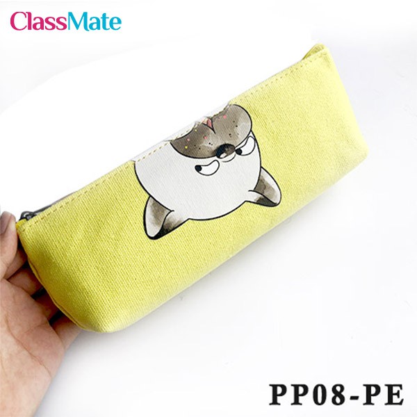 Túi đựng bút dẹt vải canvas petsClassmate PP08-PE