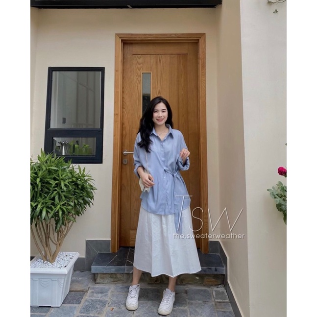 Áo sơmi buộc hông ( Loại 1 Ảnh thật )