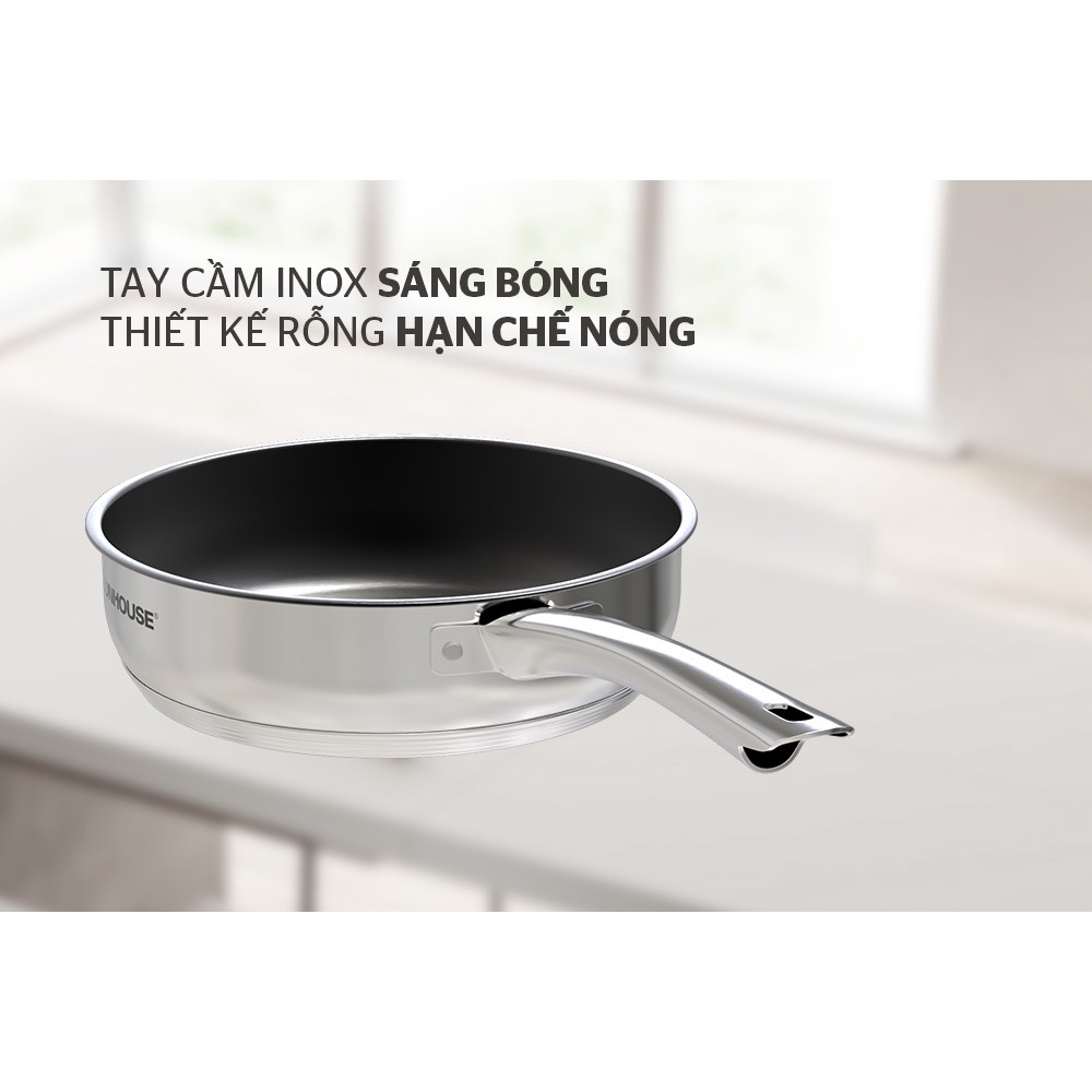 Chảo Inox 5 đáy Sunhouse IN24m2