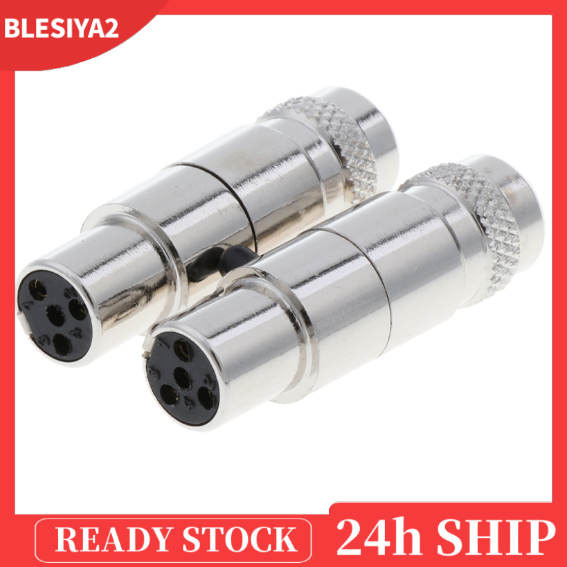 Set 2 Ổ Cắm XLR Mini 4 Chấu Mạ Vàng 1.33in Tiện Dụng