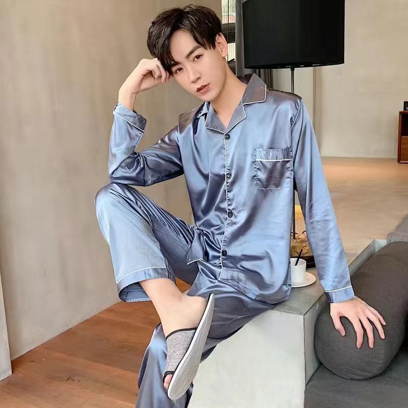 đồ ngủ nam mùa xuân và hè băng lụa dài tay phần mỏng mô phỏng thanh niên thu / đông cộng với kích thước dịc | BigBuy360 - bigbuy360.vn