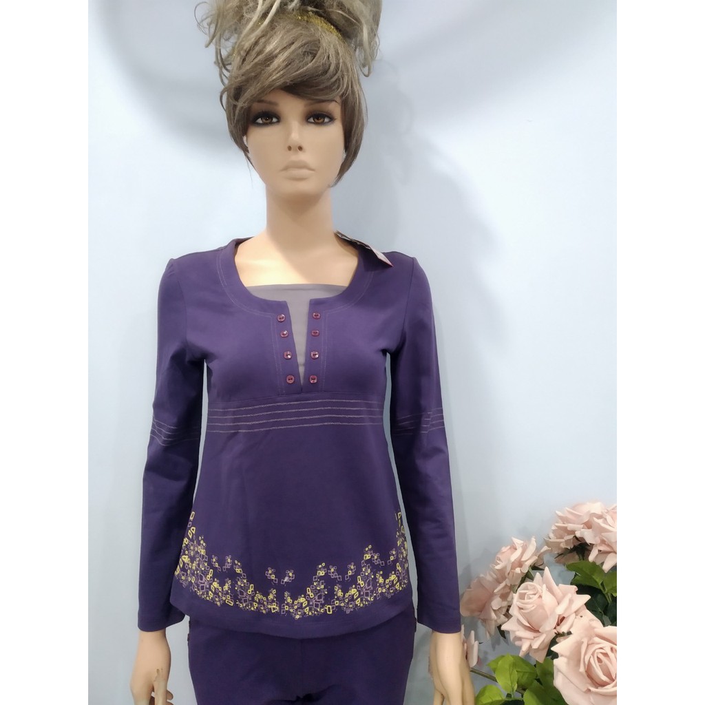 Bộ Cotton Winny cao cấp áo dài, quần dài mã AW 3155 | BigBuy360 - bigbuy360.vn