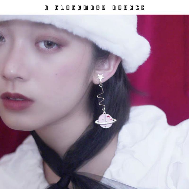 Bông tai 2 bên khác nhau cá heo và biển, gấu trắng và bắc cực hoa tai màu xanh trend