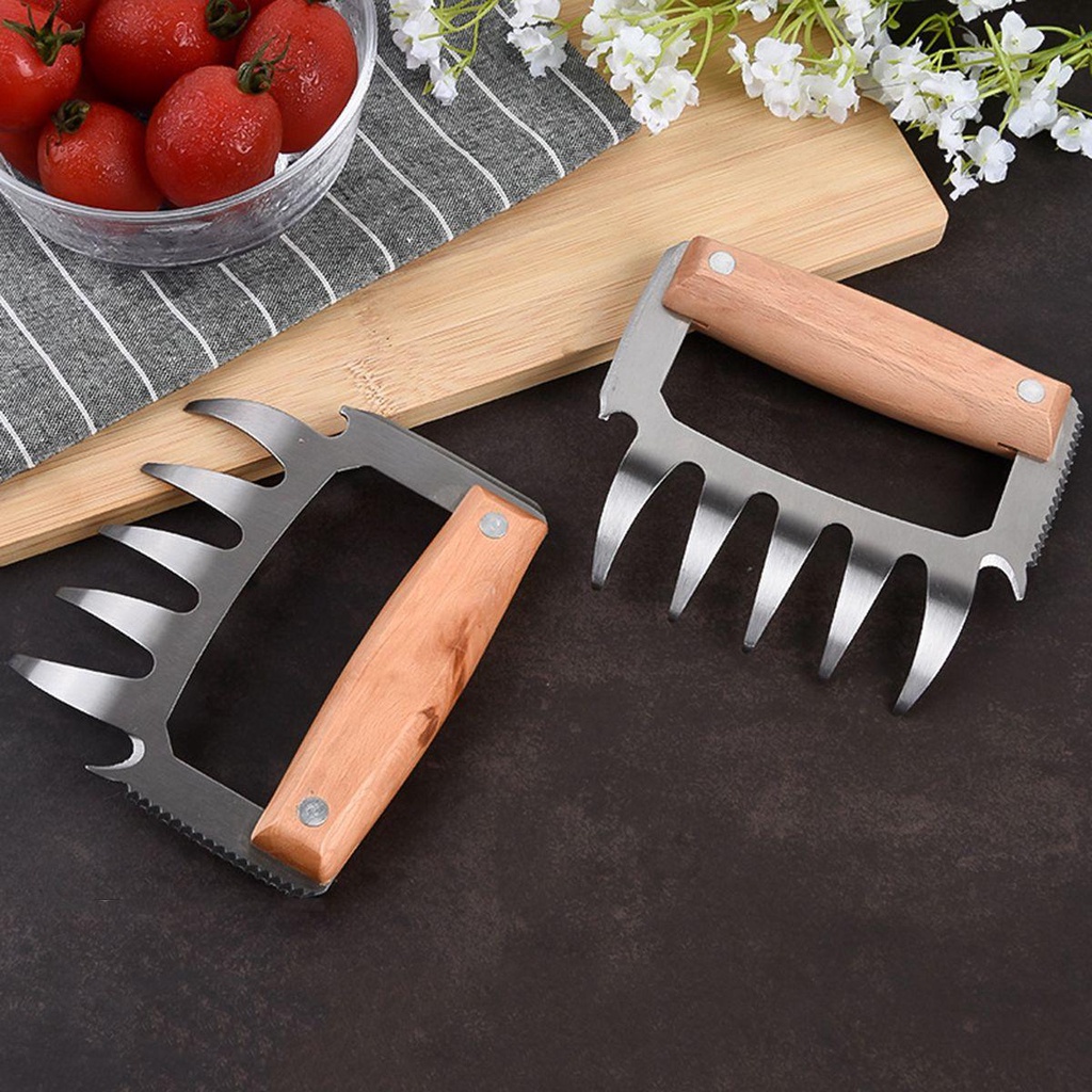 AUGUSTINA Dụng Cụ Nướng Thịt Bbq Đa Năng Với Tay Cầm Bằng Gỗ Tiện Dụng