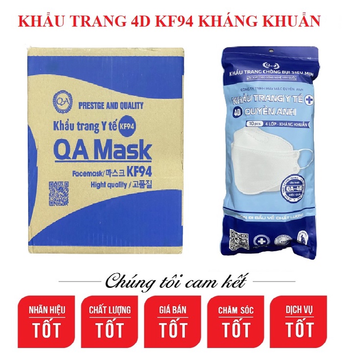 [Mã COSDAY -50K đơn 150K] THÙNG 300 CHIẾC KHẨU TRANG KHÁNG KHUẨN 4D KF94