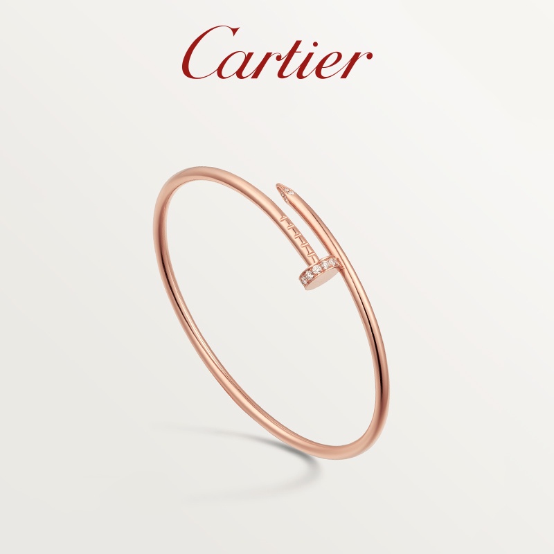 Cartier Cartier Juste un Clou Nail Series Vòng Tay Hẹp Đính Kim Cương Vàng Hồng
