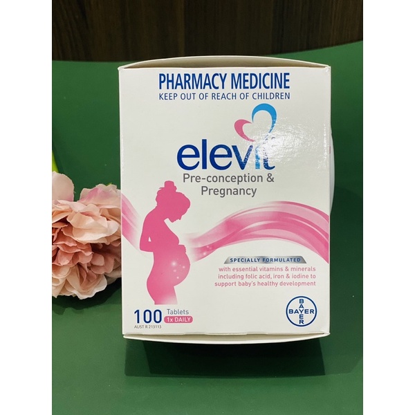 Hộp đựng Elevit 100viên sử dụng vitamnchobabau