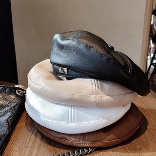 Mũ Beret Da Màu Tương Phản Phong Cách Âu Mỹ Cho Nữ