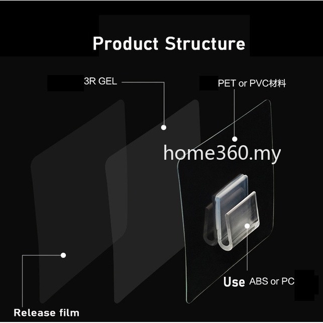 Móc treo tường tự dính trong suốt, Móc treo ảnh đa chức năng không cần đục và vô giá, Giá treo đồ trong nhà bếp gia đình, Giá để đồ treo tường ， Móc treo ảnh