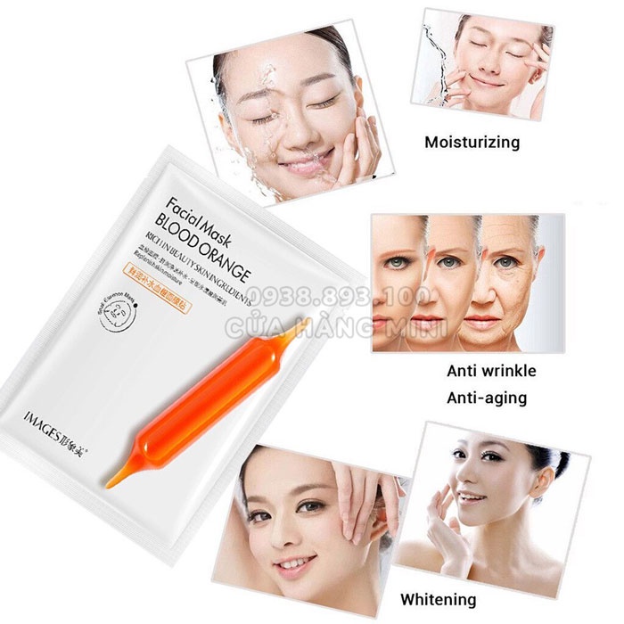 Mặt Nạ Giấy Dưỡng Trắng Da IMAGES Facial Mask Blood Orange