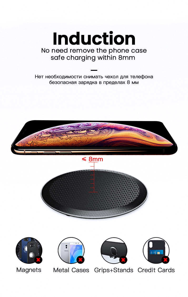 Bộ sạc nhanh 15W Bộ sạc không dây Qi cho iPhone 11 pro xs max xr pad sạc không dây cho Samsung S20 xiaomi mi 10