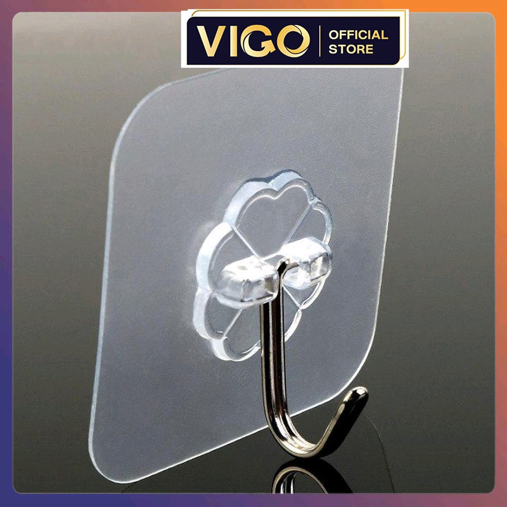 Móc dán tường siêu dính trong suốt chịu lực tốt treo tường chắc chắn 6x6 cm