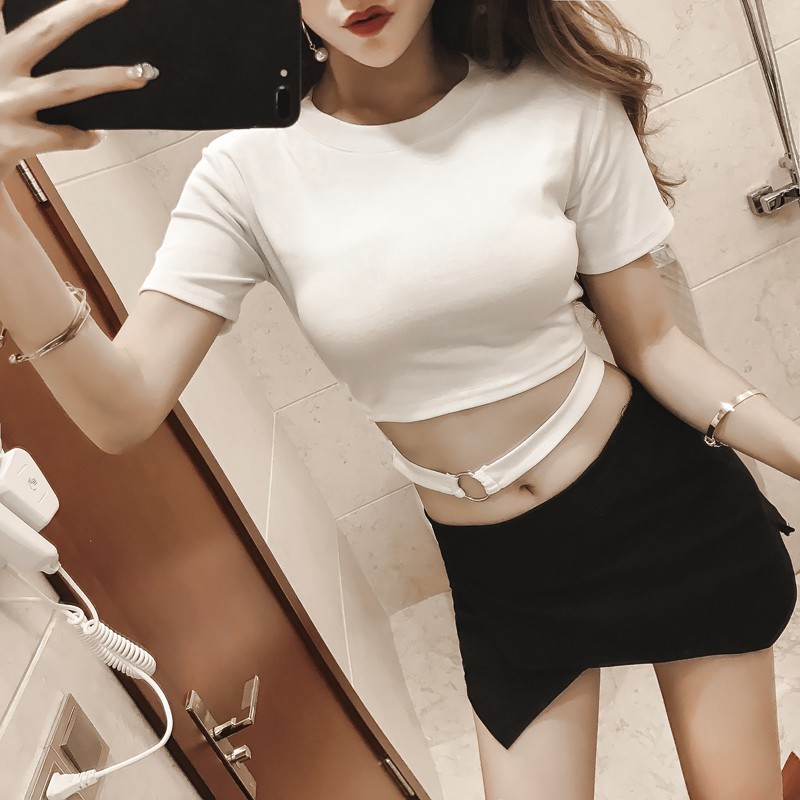 ÁO THUN CROTOP NỊT EO ULZZANG CÁ TÍNH THỜI TRANG NỮ | BigBuy360 - bigbuy360.vn