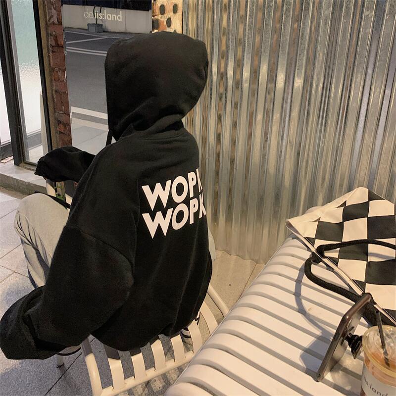 Áo khoác hoodie dáng rộng phối nhung dày màu xanh lá phong cách cổ điển thời trang mùa đông cho nữ | BigBuy360 - bigbuy360.vn