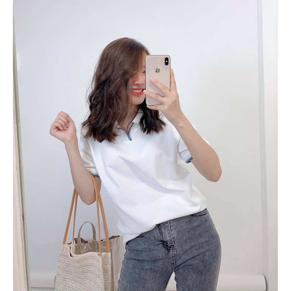 AT371 Áo thun polo nữ, Chất vải thun cotton100% thoáng mát hút mồ hôi | BigBuy360 - bigbuy360.vn