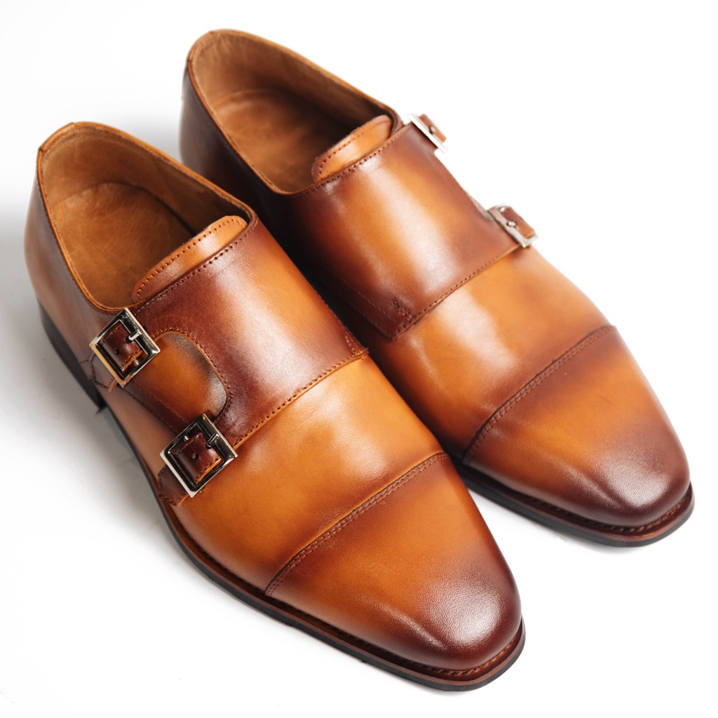 [Mã LT200 giảm 200K đơn 699K] Giày Tây Cao Cấp DOUBLE MONK STRAP - Da Bò Ý Lót Trong Da Bò Mộc - Thương hiệu Be Classy