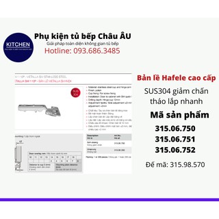 Bản lề HAFELE SUS304 cao cấp bảo hành 36 tháng